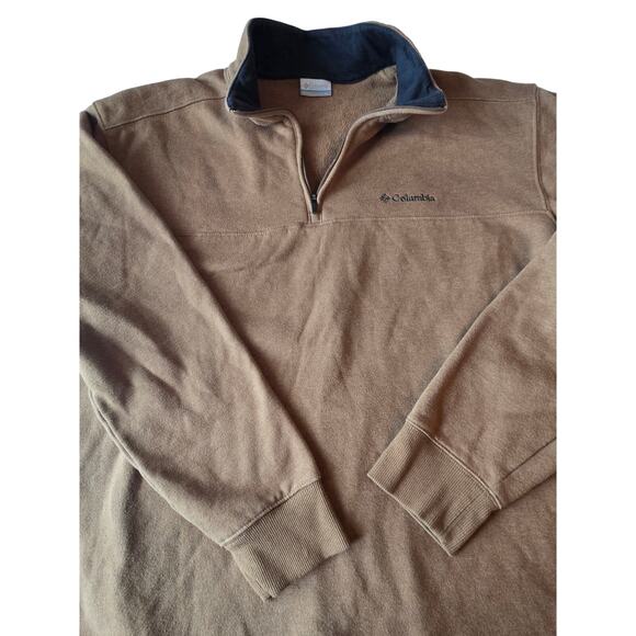 Columbia Men's XL 1/4 Zip Brown/tan Pullover - Picture 5 of 7